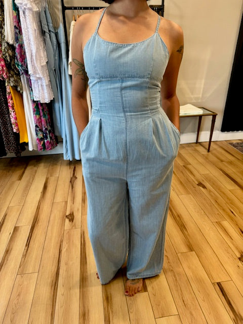 Washed Denim Jumpsuit