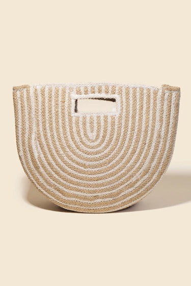 Semi Circle Striped Handbag